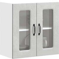 Berkfield Home Kitchen Wall Cabinet with Glass Door Kalmar Concrete Grey Engineered Wood