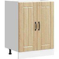 Berkfield Home Sink Base Cabinet Lucca Sonoma Oak Engineered Wood in Brown