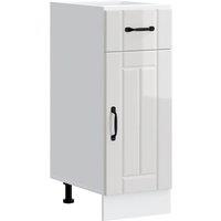 Berkfield Home Kitchen Base Cabinet Lucca High Gloss White Engineered Wood