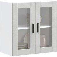 Berkfield Home Kitchen Wall Cabinet with Glass Door Porto Concrete Grey