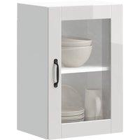 Berkfield Home Kitchen Wall Cabinet with Glass Door Porto High Gloss White