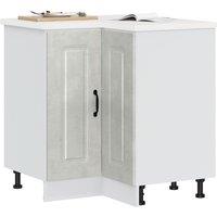 Berkfield Home Kitchen Corner Base Cabinet Kalmar Concrete Grey Engineered Wood