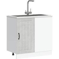 Berkfield Home Sink Base Cabinet Lucca Concrete Grey Engineered Wood