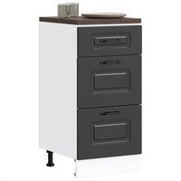 Berkfield Home Kitchen Base Cabinet Kalmar Black Engineered Wood