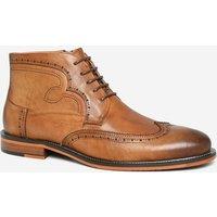 Alexander Pace Men's 'Brackley' Premium Leather Brogue Boots in Tan | Size: 11