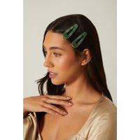 Madein Women's 2 Pack Marble Wash Hair Slides in Green