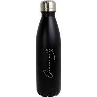 Personalised Memento Company Women's Personalised Heart Black Metal Insulated Drinks Bottle