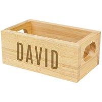 Personalised Memento Company Personalised Name Only Mini Wooden Crate in Light Brown