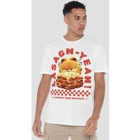 Paramount Home Entertainment Garfield Movie Lasagnyeah Unisex Adult T-Shirt, White | Size: 3XL