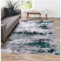 Desire Rugs Onyx Modern Abstract Area Rug - Stylish Sprayed Design for Elegant Interiors in Aqua | Size: 60 cm x 220 cm
