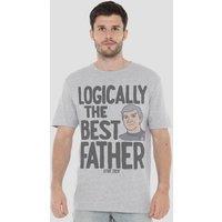 Star Trek Logically The Best Father Unisex Adult T-Shirt, Athletic Heather in Grey | Size: 3XL