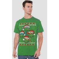 Teenage Mutant Ninja Turtles Ugly Christmas Sweater Unisex Adult T-Shirt, Kelly Green | Size: 2XL