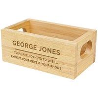 Personalised Memento Company Personalised Free Text Mini Wooden Crate in Light Brown