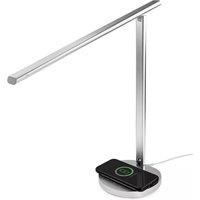 Dyzi STRMD Smart Wireless Charging Desk Lamp for Home Office in Metallic Silver