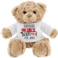 Personalised Memento Company Personalised Love You Beary Much Teddy Bear in Light Brown