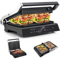 Costway 3-in-1 Electric Panini Press Grill 1200W Sandwich Maker Nonstick 5 Cooking Modes in Black