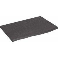 Wall Shelf Dark Grey 60x40x2 cm Treated Solid Wood Oak