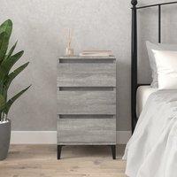 Berkfield Home Bedside Cabinet Grey Sonoma 40x35x70 cm Engineered Wood | Size: 40 x 35 x 70 cm