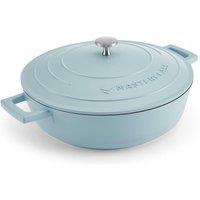 MasterClass Cast Aluminium Casserole Dish with Lid Lightweight, Dishwasher Safe 4L in Light Blue