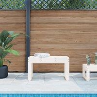 Berkfield Home Garden Bench White 80x38x45 cm Solid Wood Pine | Size: 80 x 38 x 45 cm