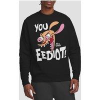 Paramount Home Entertainment Ren & Stimpy You Eediot Crew Sweatshirt, Black | Size: XL