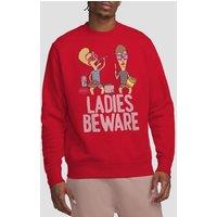 MTV , Beware Unisex Crew Sweatshirt, Red | Size: Small