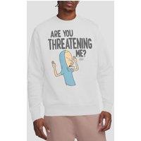 MTV Are You Threatening Me? Unisex Crew Sweatshirt, White | Size: Medium