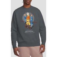Paramount Home Entertainment Avatar The Last Airbender Team Avatar Crew Sweatshirt, Charcoal | Size: Large