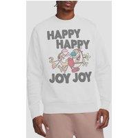 Paramount Home Entertainment Ren & Stimpy Happy Happy Joy Joy Unisex Crew Sweatshirt, White | Size: Large