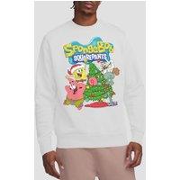 Spongebob Squarepants Christmas Tree Crew Sweatshirt, White | Size: Large