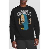 Beavis and Butthead Cornholio Crew Sweatshirt, Black | Size: Small