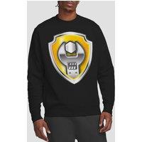 Paw Patrol Rubble Badge Crew Sweatshirt, Black | Size: 2XL