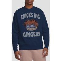 Rugrats Chicks Dig Gingers Unisex Crew Sweatshirt, Navy | Size: Small