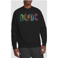 AC/DC Tie Dye Logo Crew Sweatshirt, Black | Size: XL