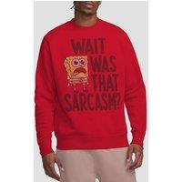 Spongebob SarcaSmall Unisex Crew Sweatshirt, Red | Size: 2XL