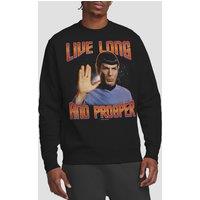 Star Trek St Original Live Long & Prosper Crew Sweatshirt, Black | Size: Small