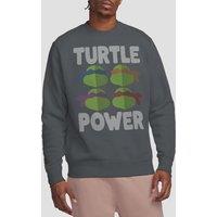 Teenage Mutant Ninja Turtles Tmnt Turtle Power Faces Crew Sweatshirt, Charcoal | Size: 2XL