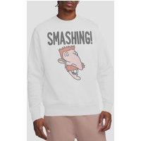 Paramount Home Entertainment Nickelodeon 90S Smallashing Crew Sweatshirt, White | Size: Small