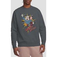 Paramount Home Entertainment Mighty Mouse Break Through Crew Sweatshirt, Charcoal | Size: Medium