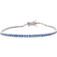 Harfi Men's Sterling Silver Aquamarine Gemstone Tennis Bracelet in Blue | Size: 18 cm