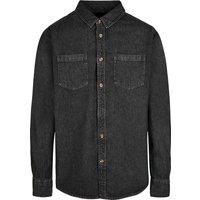 Build Your Brand Men's Denim Shirt in Black | Size: Small