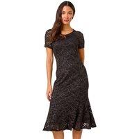 Lace Detail Stretch Midi Dress