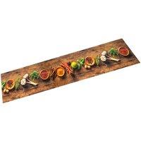 Berkfield Home Kitchen Rug Washable Spices 60x180 cm Velvet in Brown