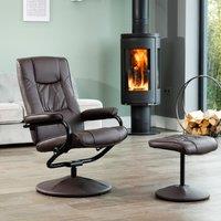 Artemis Home Gibson Swivel Recliner & Footstool in Brown