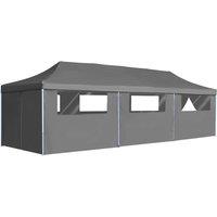 Berkfield Home Folding Pop-up Party Tent with 8 Sidewalls 3x9 m Anthracite in Black