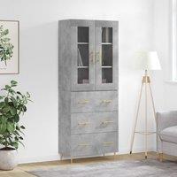 Berkfield Home Highboard Concrete Grey 69.5x34x180 cm Engineered Wood