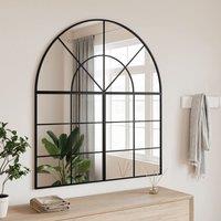 Berkfield Home Wall Mirror Black 100x50 cm Arch Iron