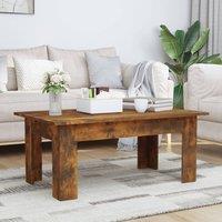 Berkfield Home Coffee Table Smoked Oak 100x60x42 cm Engineered Wood in Brown | Size: 100 x 60 x 42 cm