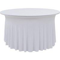 2 pcs Stretch Table Covers with Skirt 150x74 cm White