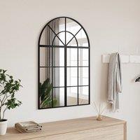 Berkfield Home Wall Mirror Black 60x30 cm Arch Iron